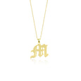 Big Gothic Initial Necklace