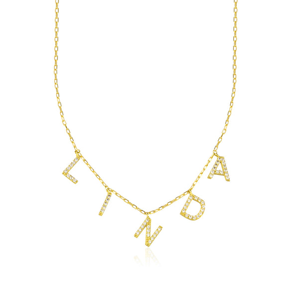 Block Initial Necklace