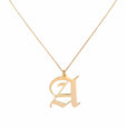Big Gothic Initial Necklace