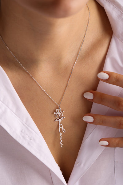 Flower Name Necklace
