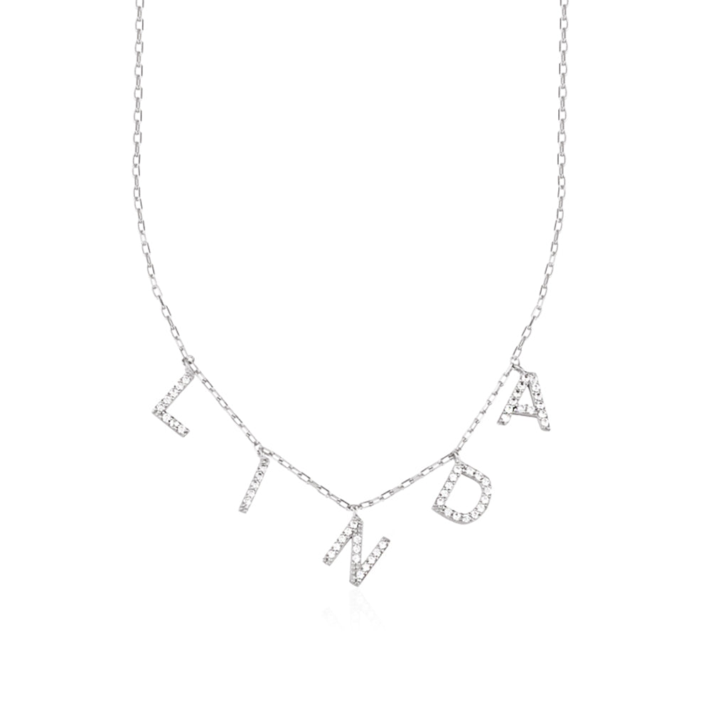 Block Initial Necklace