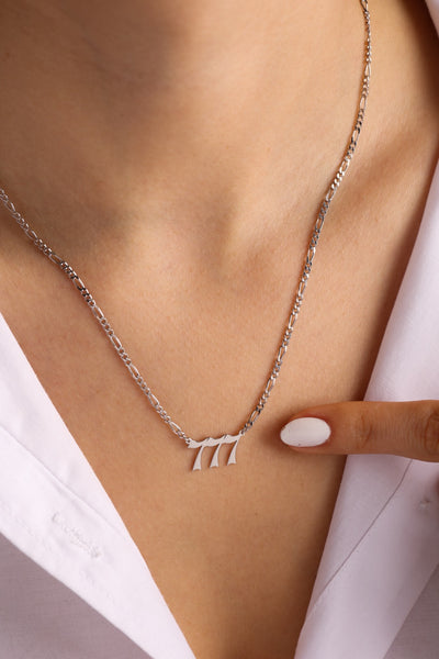 Angel Number Necklace with Figaro Chain