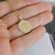 14k Solid Gold Coin Necklace
