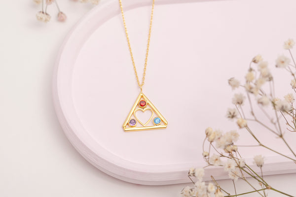 Birthstones and Heart Necklace