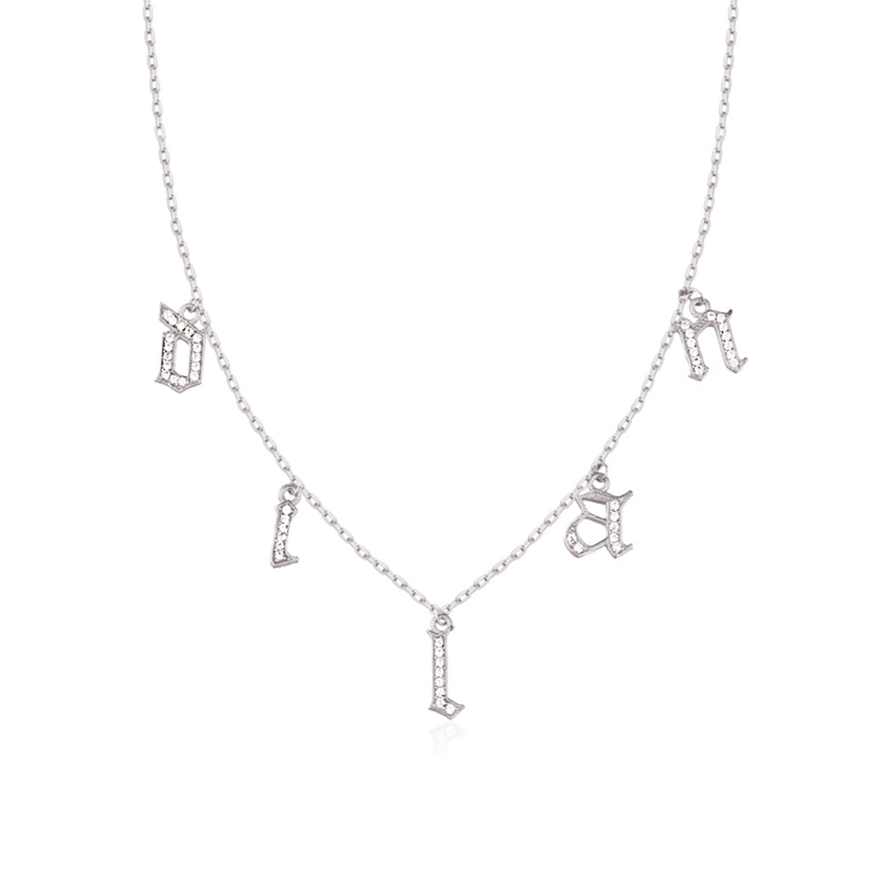 Gothic Initialen Halskette