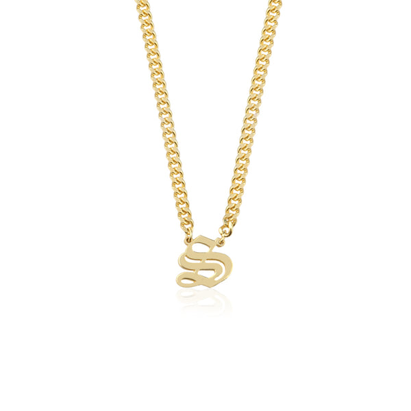Gothic Initial Necklace