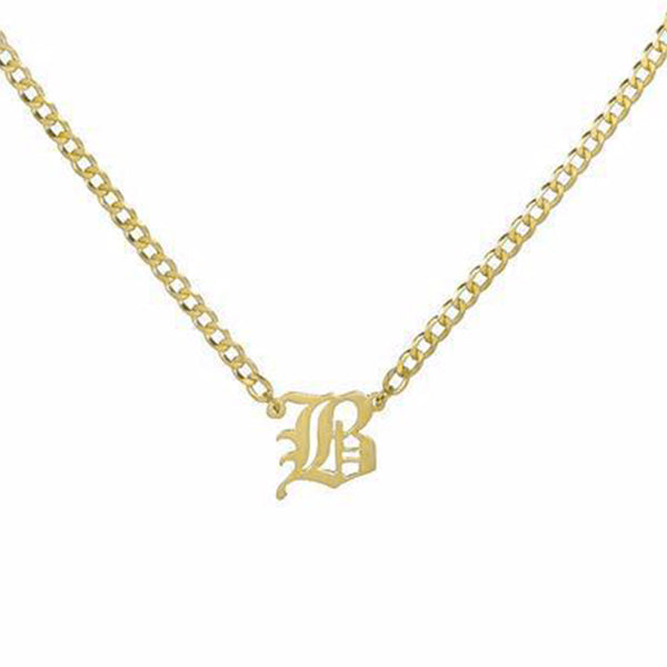 Gothic Initial Necklace