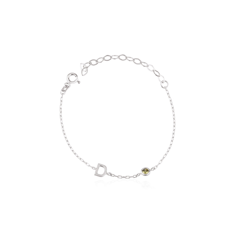 Initialenarmband mit Geburtsstein