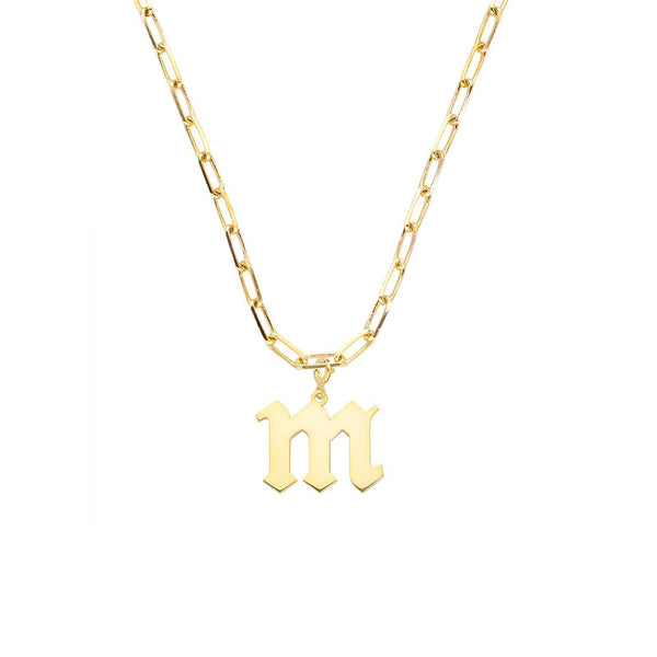 Paperclip Chain Necklace with Pendant