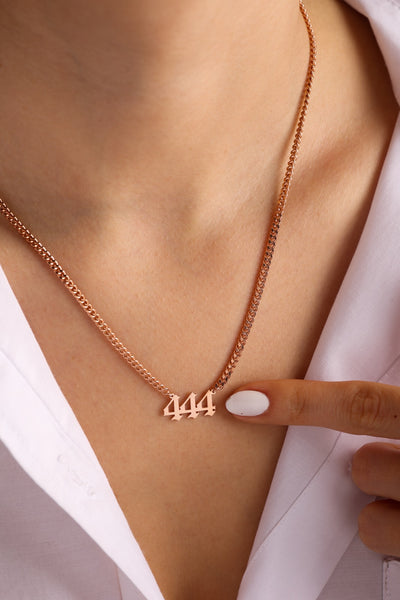 Angel Number Necklace with Curb Chain