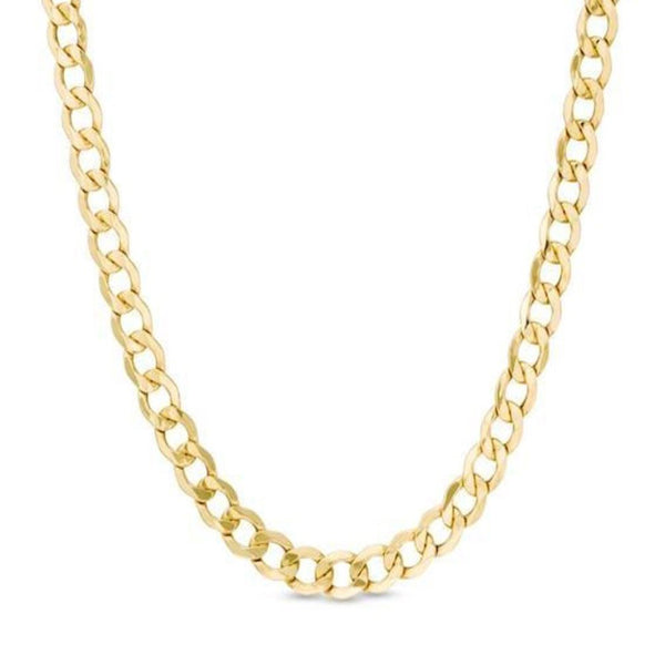 14k Solid Gold Curb Chain Necklace