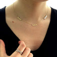 14k Solid Gold Three Name Necklace